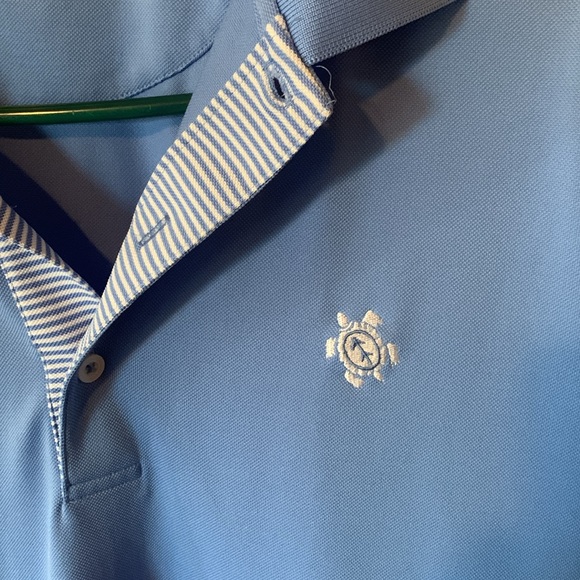 Donald Ross Polo Shirt Mens Medium Blue Turtle Creek Club Performance Golf Dress - Picture 3 of 4